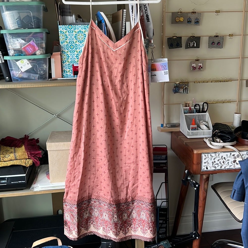 Silky peachy dress from England